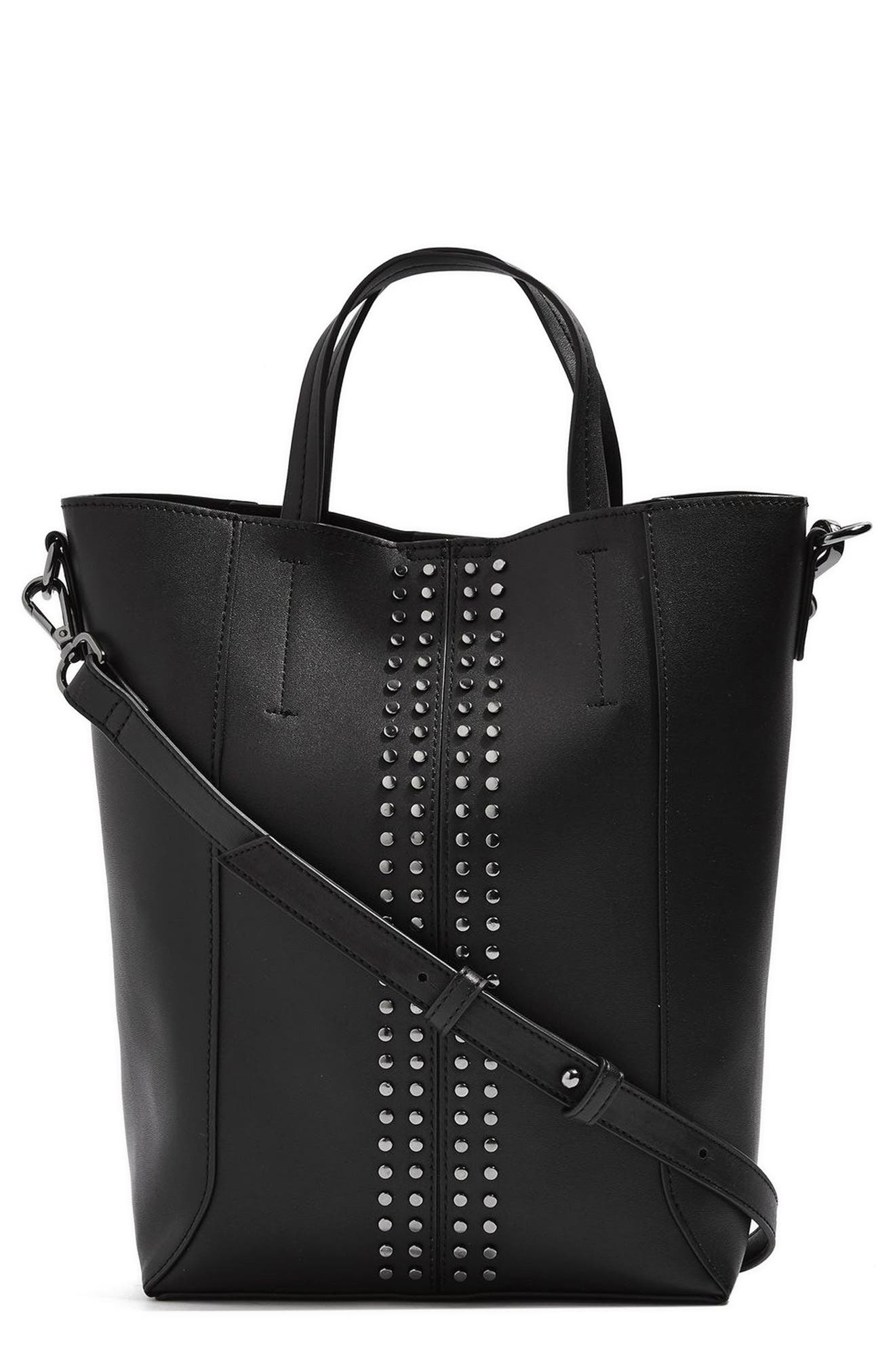 Topshop Sarah Studded Mini Tote Bag, Main, color, 