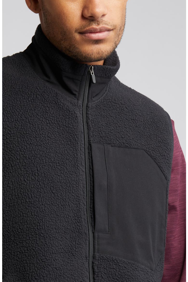 High Pile Fleece Vest, Alternate, color, BLACK