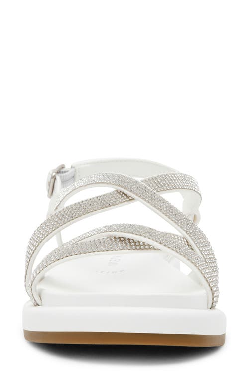 Anne Klein Esmeralda Strappy Sandal In White Microsuede
