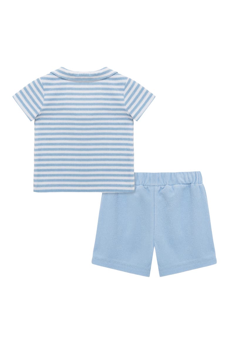 Stripe Terry Polo & Shorts Set, Alternate, color, BLUE