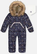 Deux par Deux Teddy Bears Snug Car Seat Fleece Neckwarmer One Piece Snowsuit