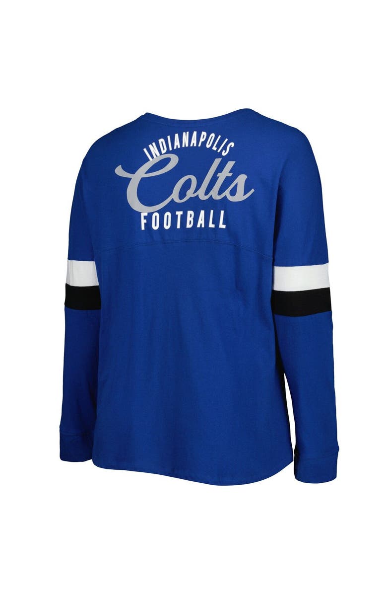 New Era Women's New Era Royal Indianapolis Colts Plus Size Athletic Varsity Lace-Up V-Neck Long Sleeve T-Shirt, Alternate, color, 