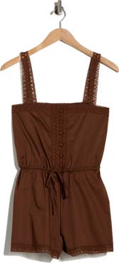 WAYF Tie Waist Stretch Cotton Romper