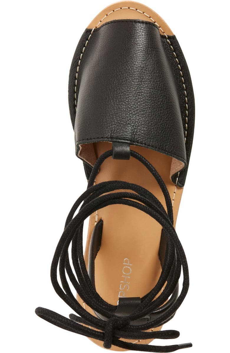 Topshop 'Holly' Lace-Up Sandal, Alternate, color,