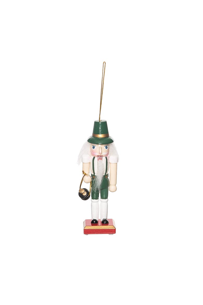 Irish Nutcracker Christmas Tree Ornament, Main, color, Green