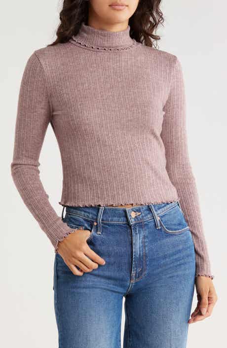 Madewell Ribbed Long Sleeve Turtleneck Crop Top