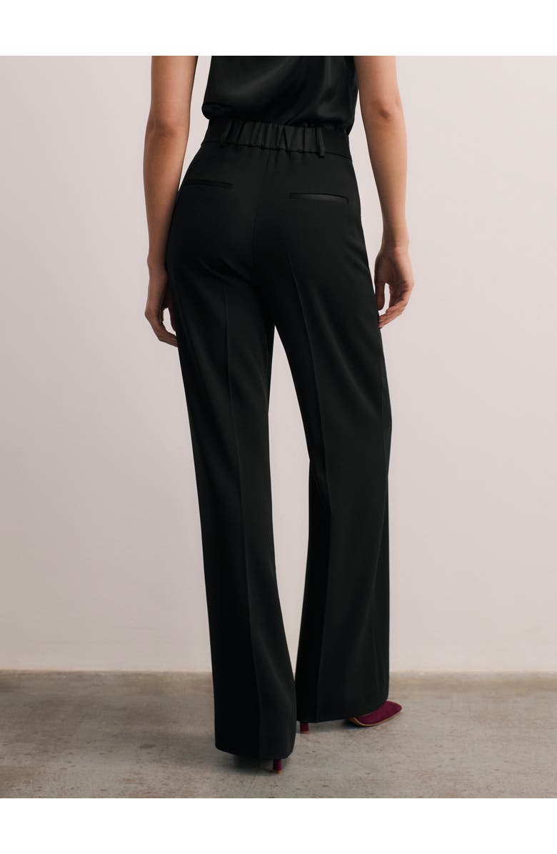 The Fold Adelaide Clever Crepe Wide Leg Trousers, Alternate, color, Black