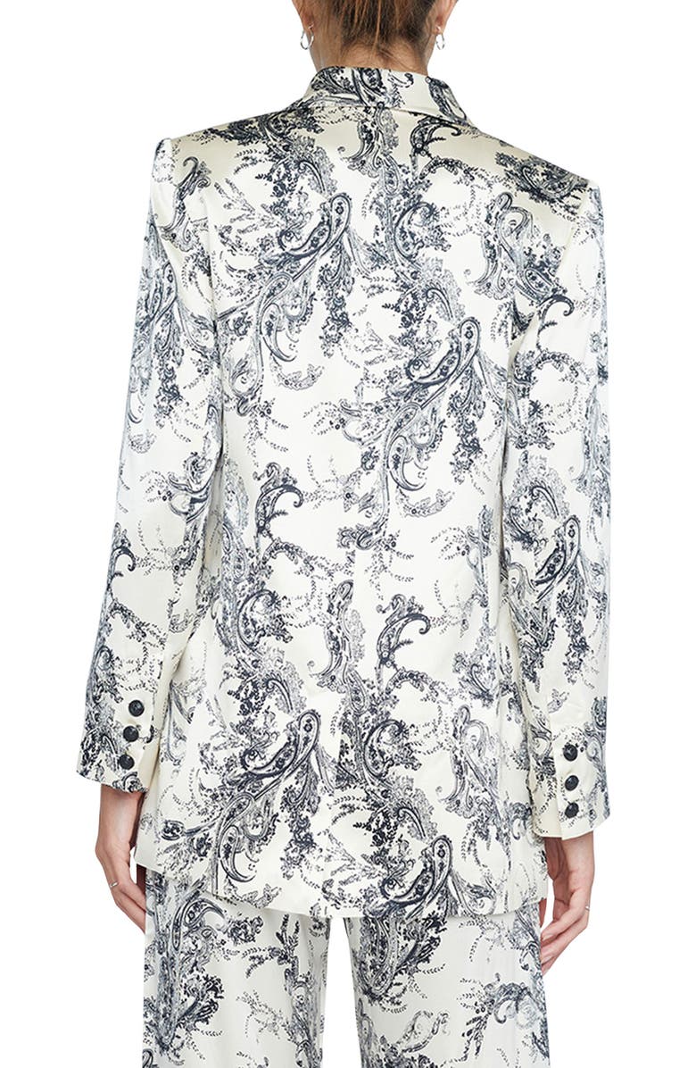 L'AGENCE Jayda Double Breasted Silk Blazer, Alternate, color,