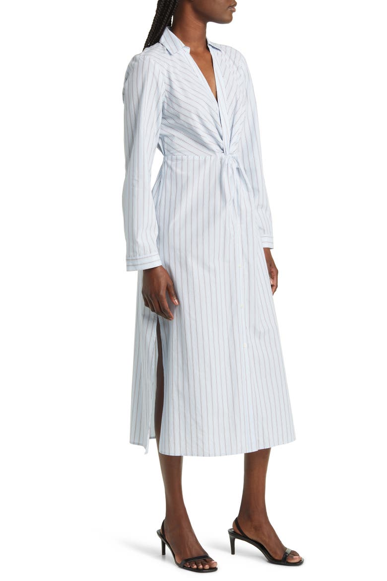 Irie Stripe Long Sleeve Cotton Blend Midi Shirtdress, Alternate, color, HAMPTON STRIPE