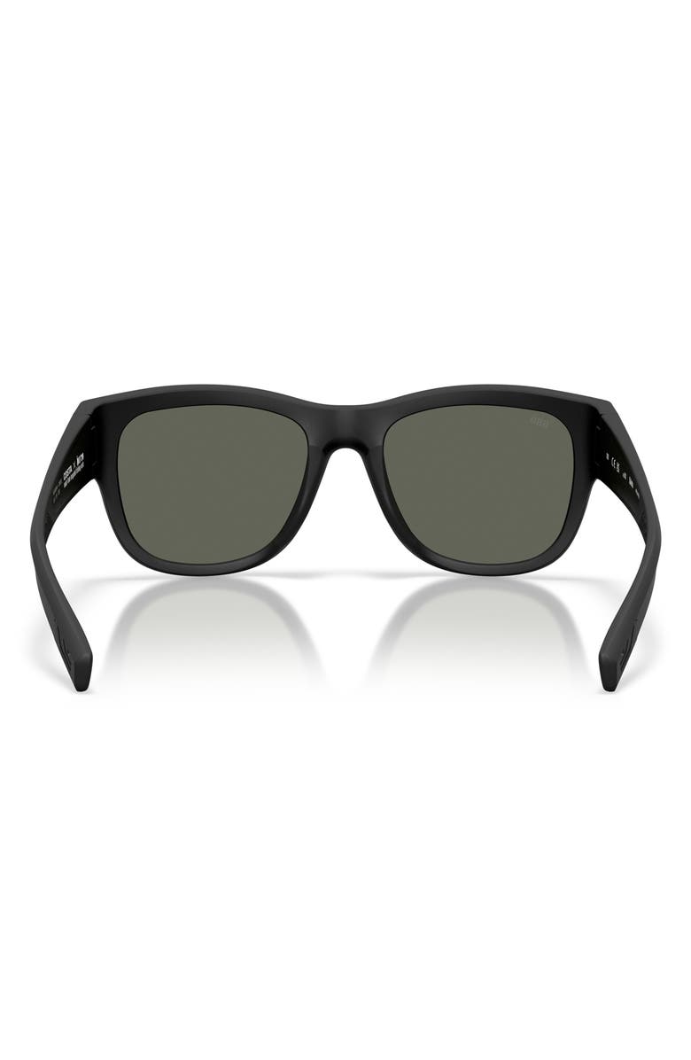 Costa Del Mar Caleta 55mm Polarized Mirrored Square Sunglasses, Alternate, color, Netplus Black / Gray 580G