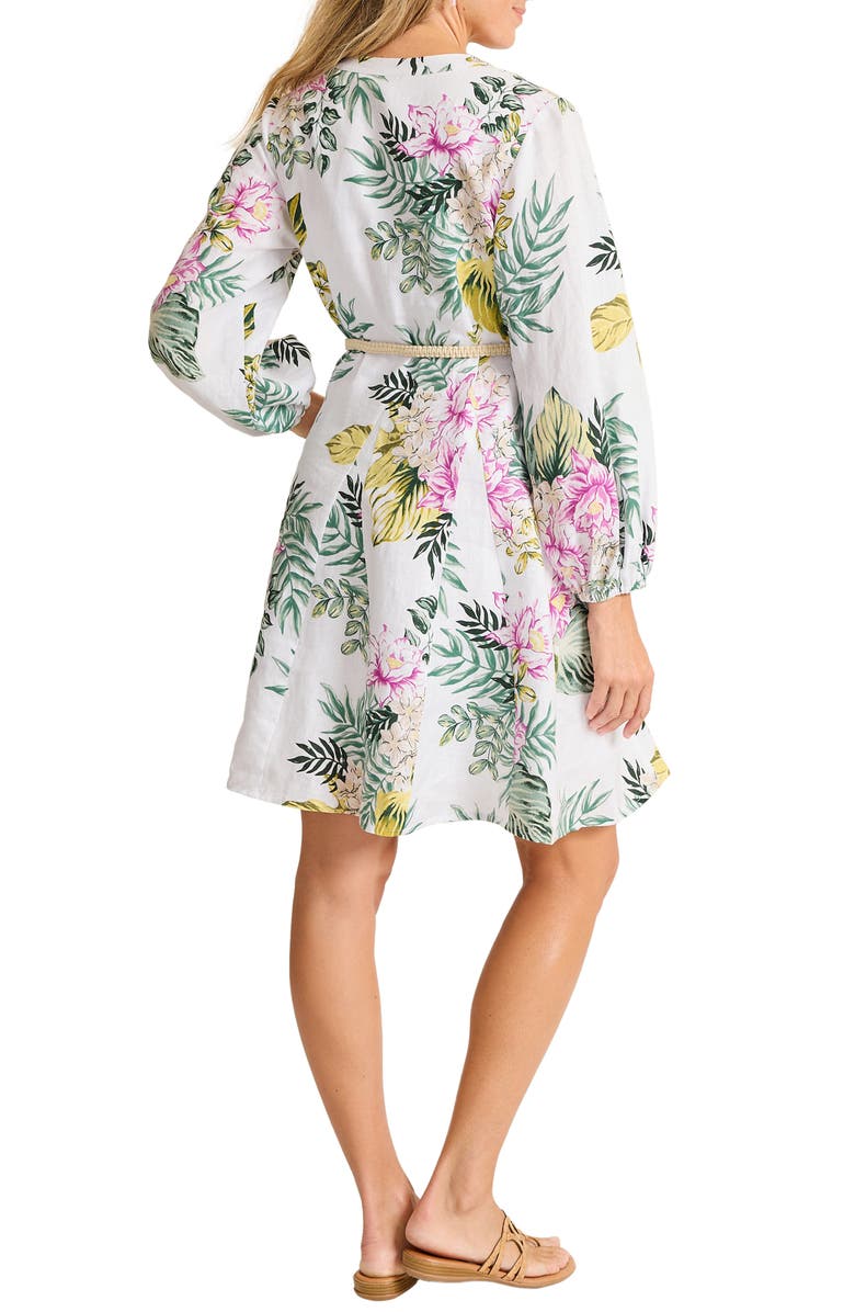 Tommy Bahama Petal of Luxury Long Sleeve Linen Dress, Alternate, color, White