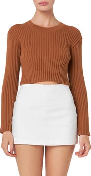 English Factory Crop Rib Sweater