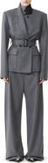 Lanvin Belted Jacket In Wool Flannel