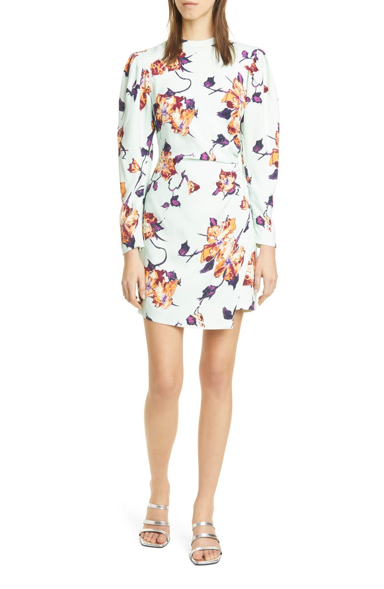 A.L.C. Jane Floral Leg of Mutton Long Sleeve Minidress, Main, color, 