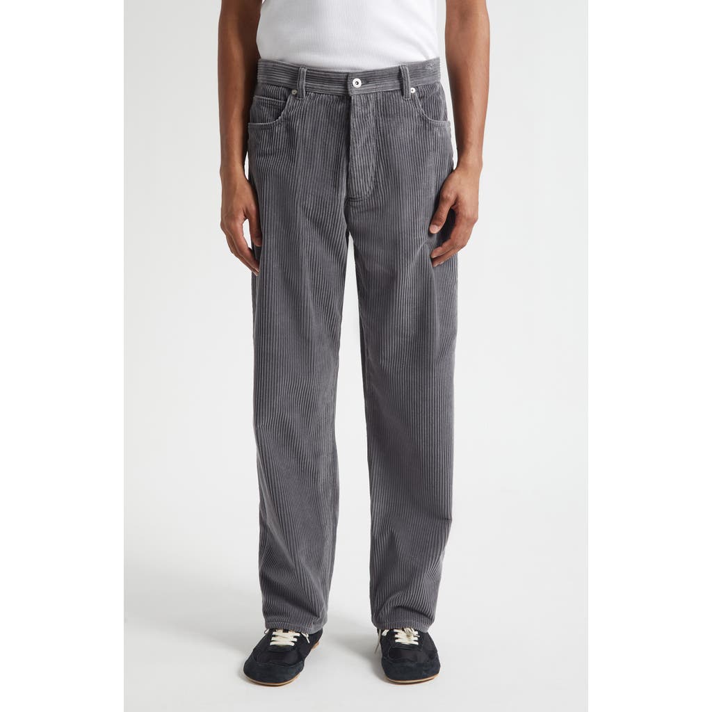 Bottega Veneta Matt Wide Leg Corduroy Pants In Gray