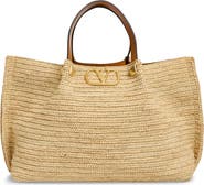 Valentino Garavani Medium VLOGO Signature Raffia Crochet Tote