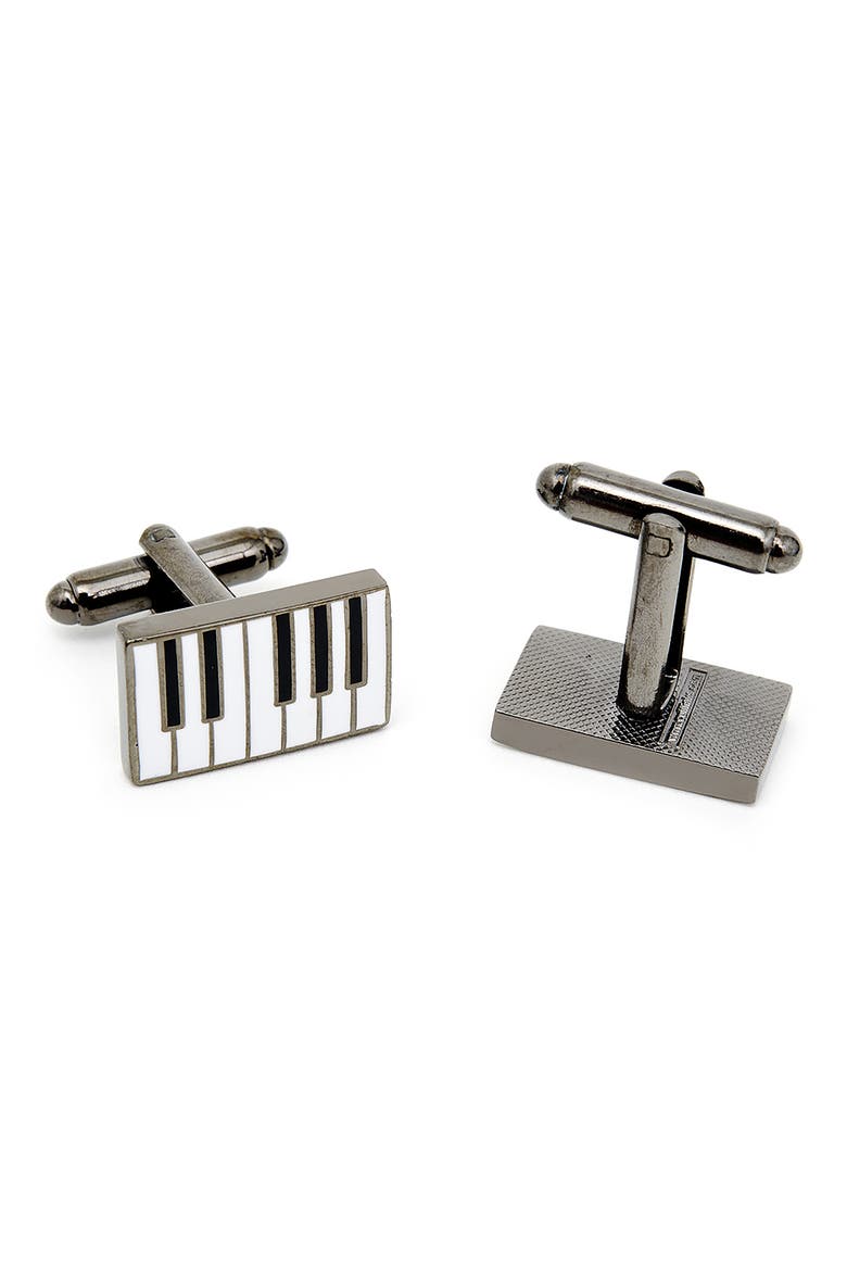 Enamel Piano Cuff Lnks, Alternate, color, WHITE