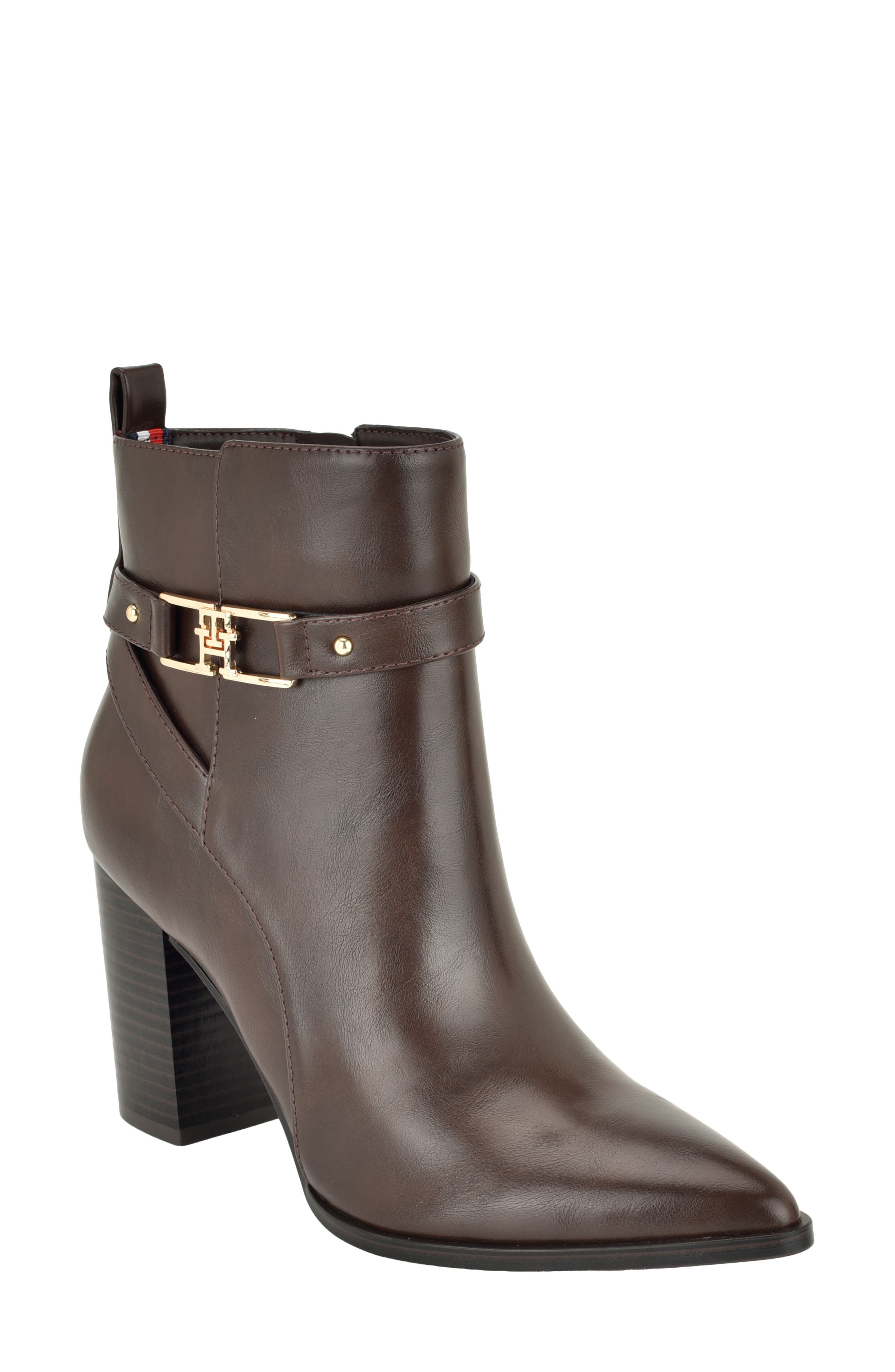 Midna Faux Leather Bootie, Main, color, MID BROWN