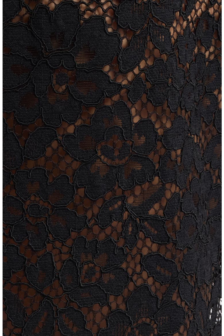 Nandette Lace Midi Skirt, Alternate, color, BLACK