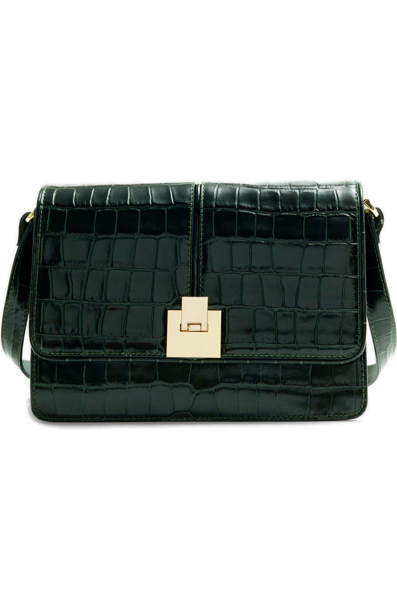 & Other Stories Croc Embossed Leather Crossbody Bag, Main, color,