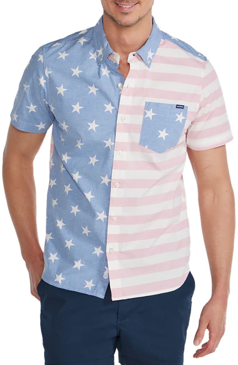 Chubbies Friday Stripe Stretch Button-Down Shirt, Main, color, 