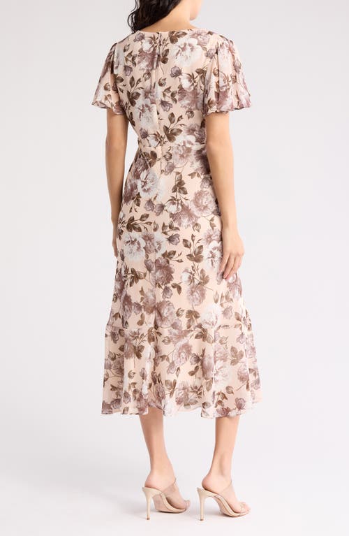 CONNECTED APPAREL CONNECTED APPAREL YORYU FLUTTER SLEEVE MIDI DRESS
