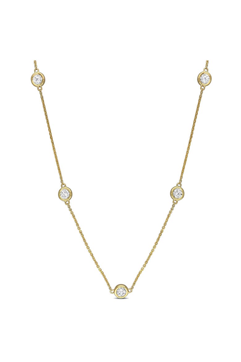 1-3/4 CTW Lab-Grown Diamond Station Necklace 14K, Main, color, Yellow Gold