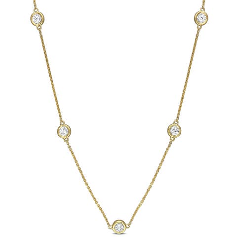 1-3/4 CTW Lab-Grown Diamond Station Necklace 14K