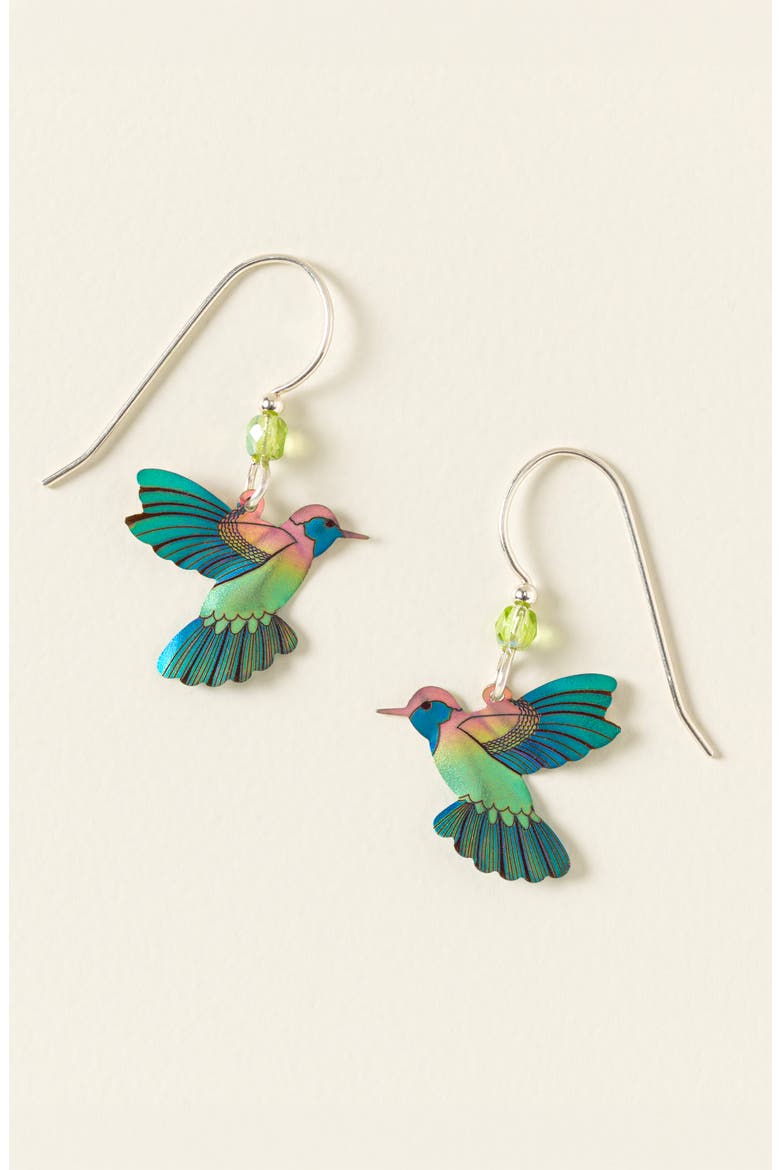 Iridescent Joyous Hummingbird Earrings, Main, color, Multi
