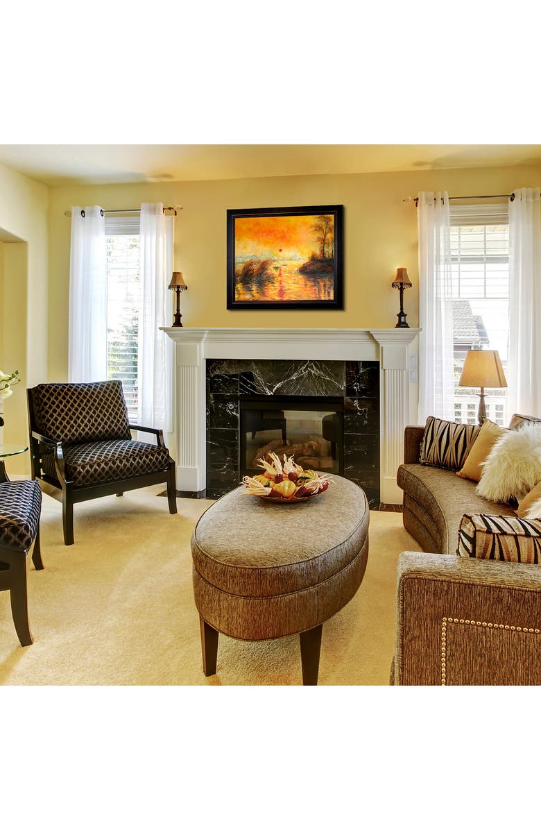 OVERSTOCK ART Le Coucher Du Soleil La Seine by Claude Monet Framed Wall Art - 20"x24", Alternate, color, 