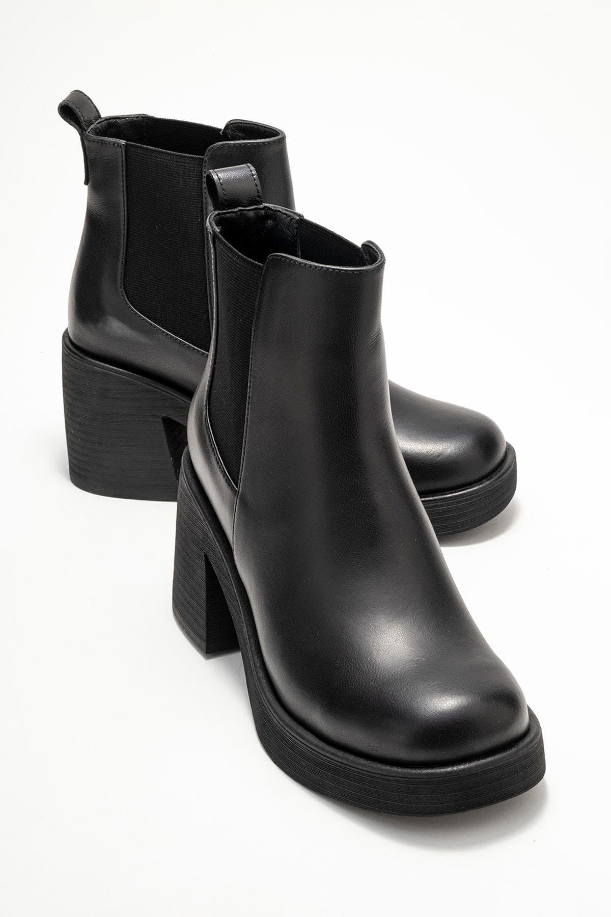 Forever & Always Shoes Lysa Leather Platform Boot, Alternate, color, Black Leather