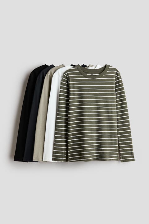5-pack Long-sleeved Cotton T-shirts