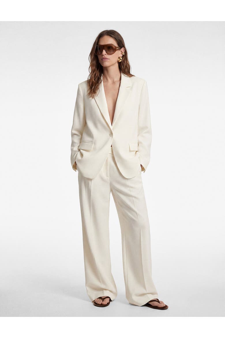 Wide Leg Soft Fabric Trousers, Main, color, OFF WHITE