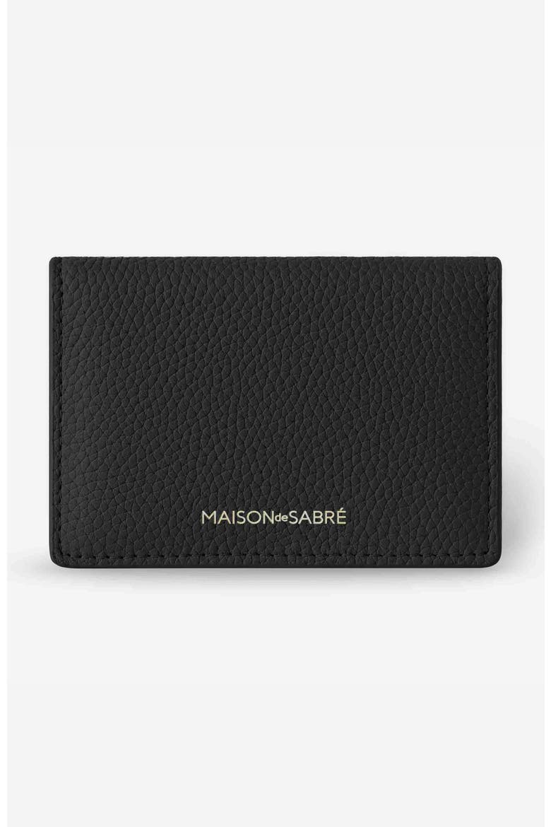 Leather Card Case, Main, color, Black Caviar