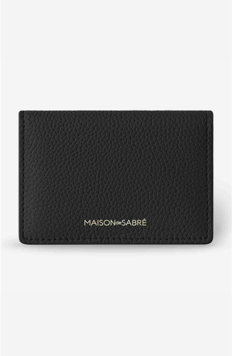 MAISON de SABRÉ Leather Card Case, Main, color, Black Caviar
