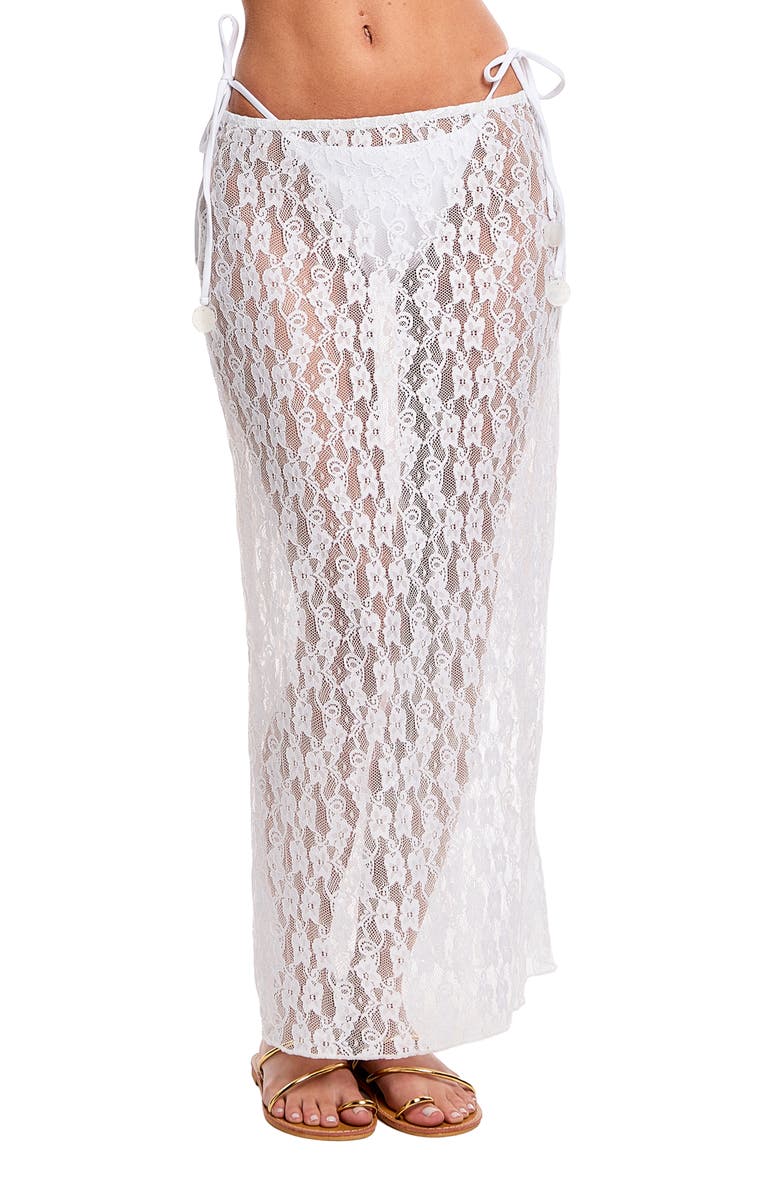 Capittana Aissa Sheer Lace Cover-Up Maxi Skirt, Main, color, 