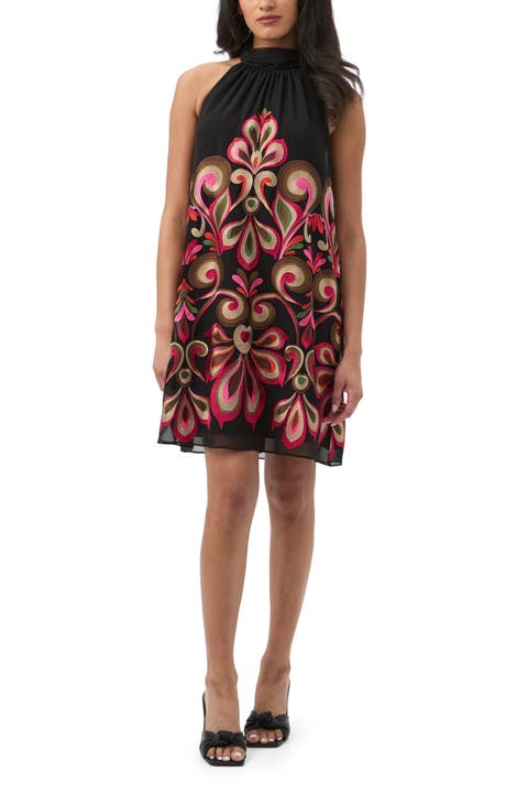 Zana Embroidered Halter Dress