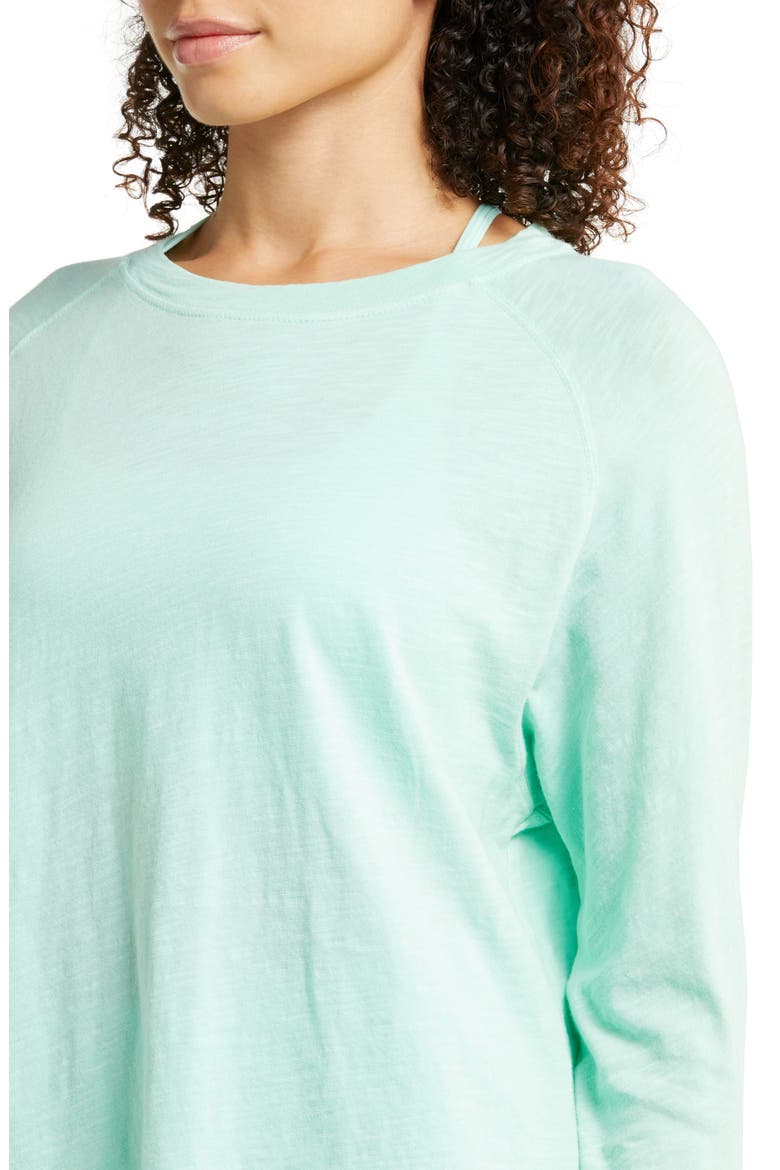 Relaxed Washed Long Sleeve Slub Tee, Alternate, color, GREEN SHERBET