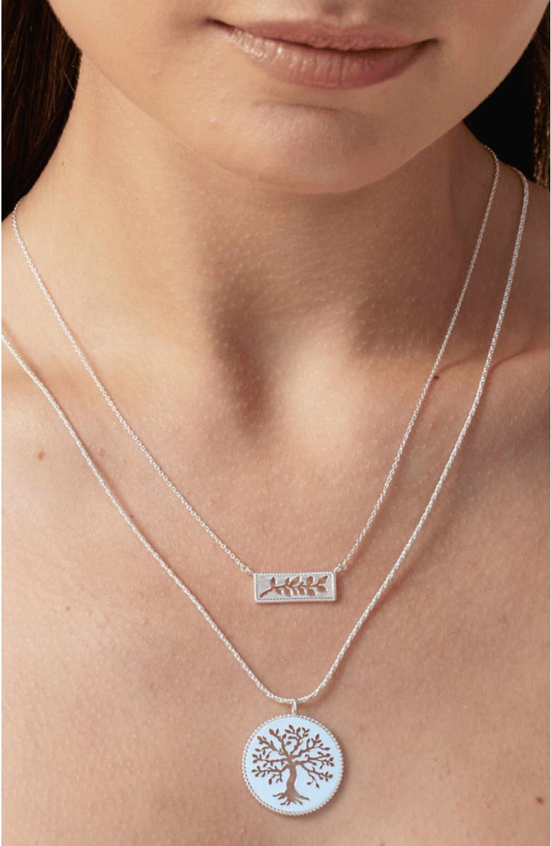 Rizen Jewelry Olive Branch Necklace, Alternate, color, Sterling Silver