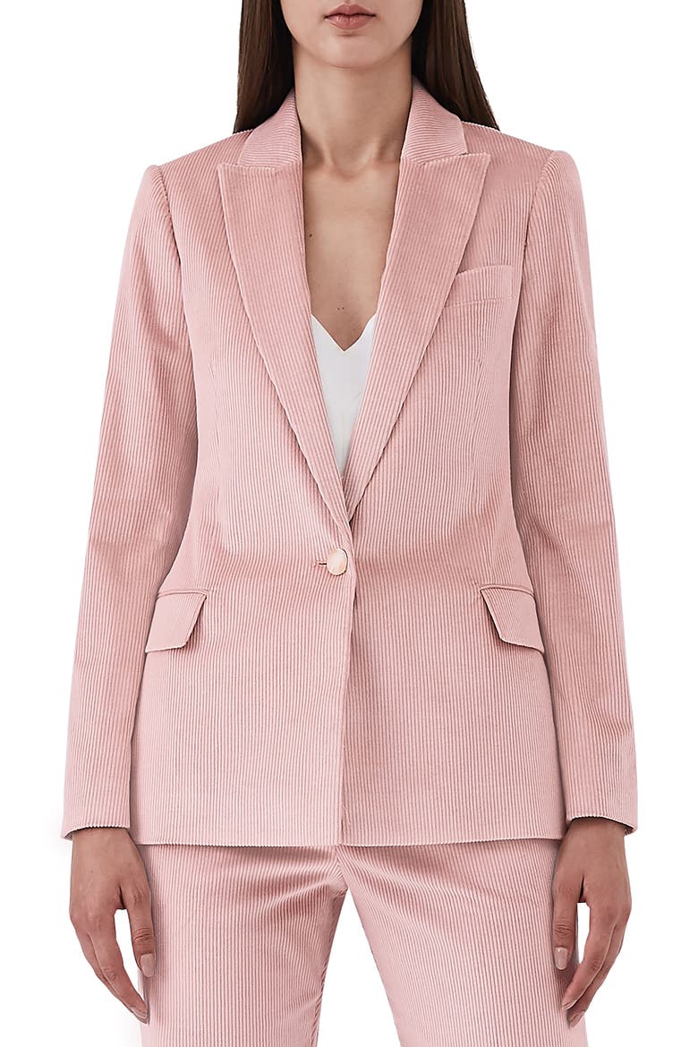 Carie Cotton Corduroy Blazer, Main, color, PINK