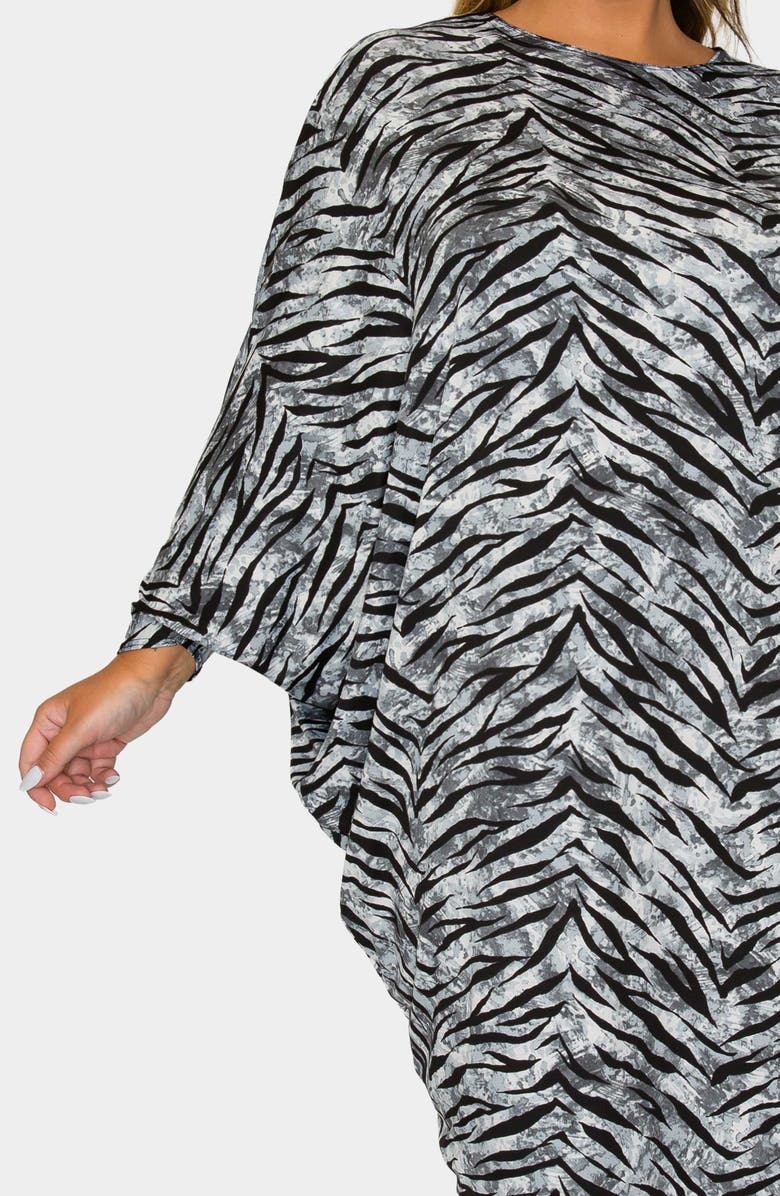 L I V D Mary J Asymmetric Long Sleeve Maxi Dress, Alternate, color, Grey Black