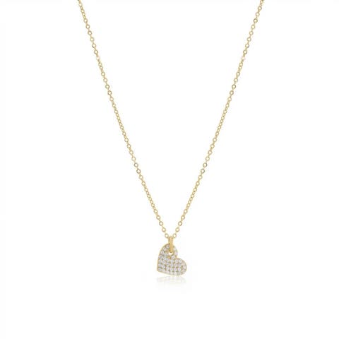 Mini Asymmetrical CZ Heart Necklace