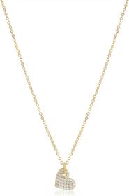 The Lovery Fine Jewelry Mini Asymmetrical CZ Heart Necklace