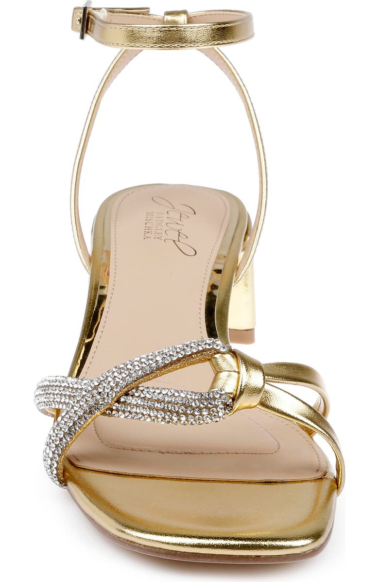 Jewel Badgley Mischka Fern Ankle Strap Sandal, Alternate, color, Gold Leather