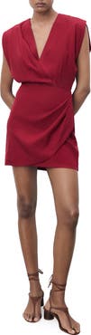 MANGO Vene Faux Wrap Dress