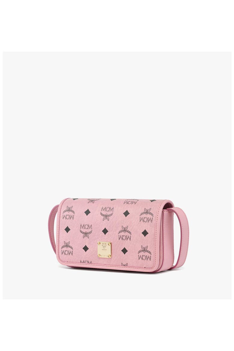 Aren Crossbody Wallet in Visetos, Alternate, color, Soft Pink