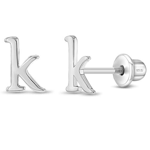 In Season Jewelry Polished Initial Letters Earrings In Letter K