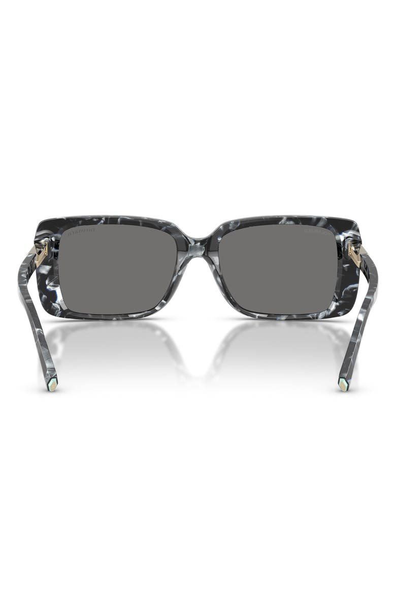 Tiffany & Co. 55mm Polarized Rectangular Sunglasses, Alternate, color, Havana Madreperla / Grey Polar