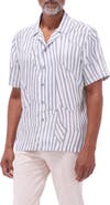 Bugatchi Jackson Stripe Lyocell Camp Shirt