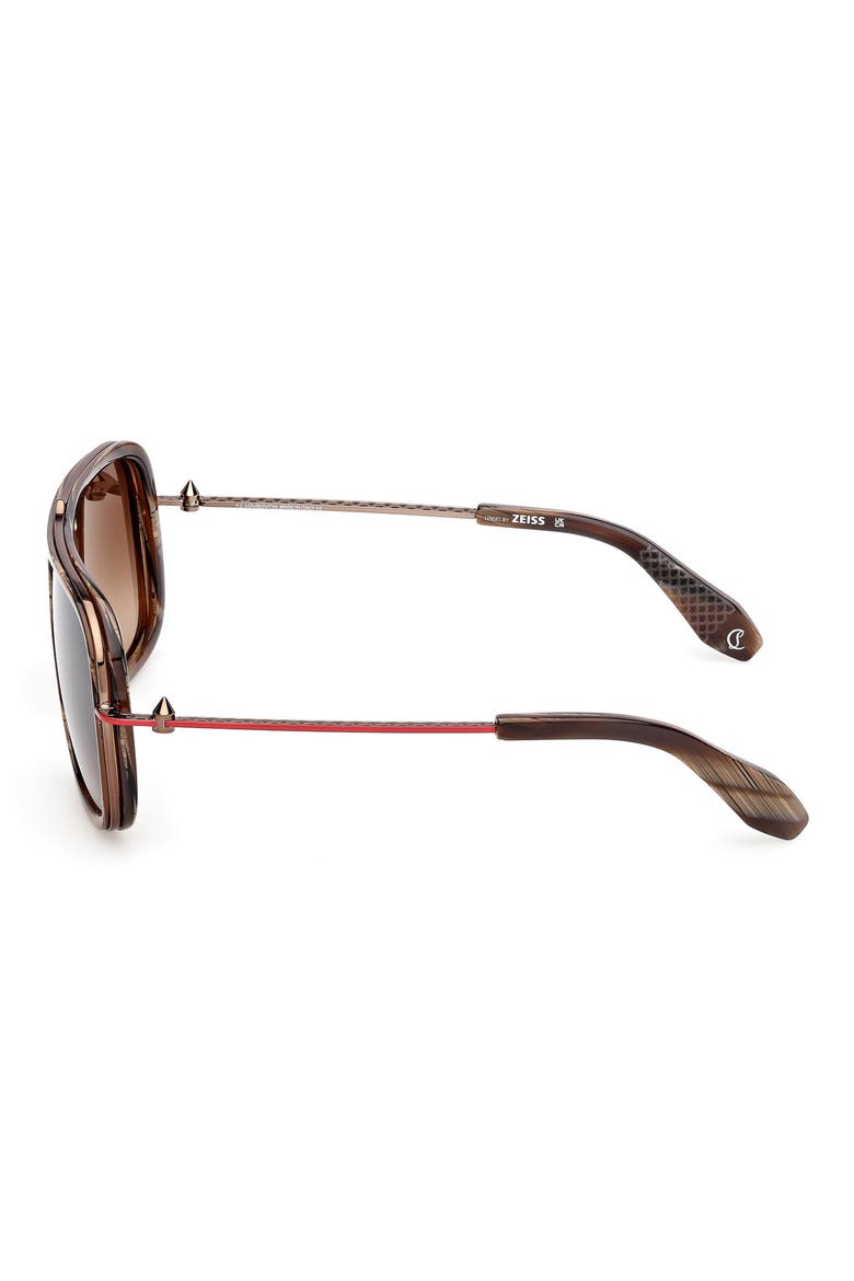 58mm Navigator Sunglasses, Alternate, color, BROWN HORN / BRONZE RED